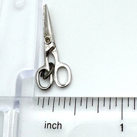 Beau Sterling Silver Scissors Shears Vtg Charm Articulated Movable Blades 1" - Picture 3 of 4